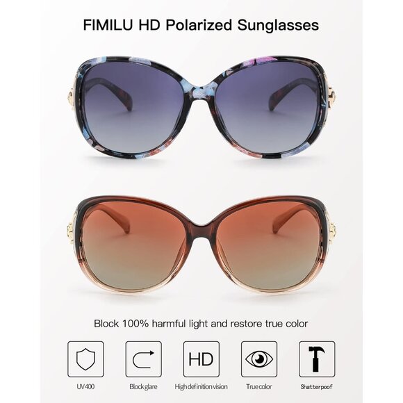 Women\'s Multi Trendy Frame Shades Eyes Protection Polarized Sunglasses main image 4